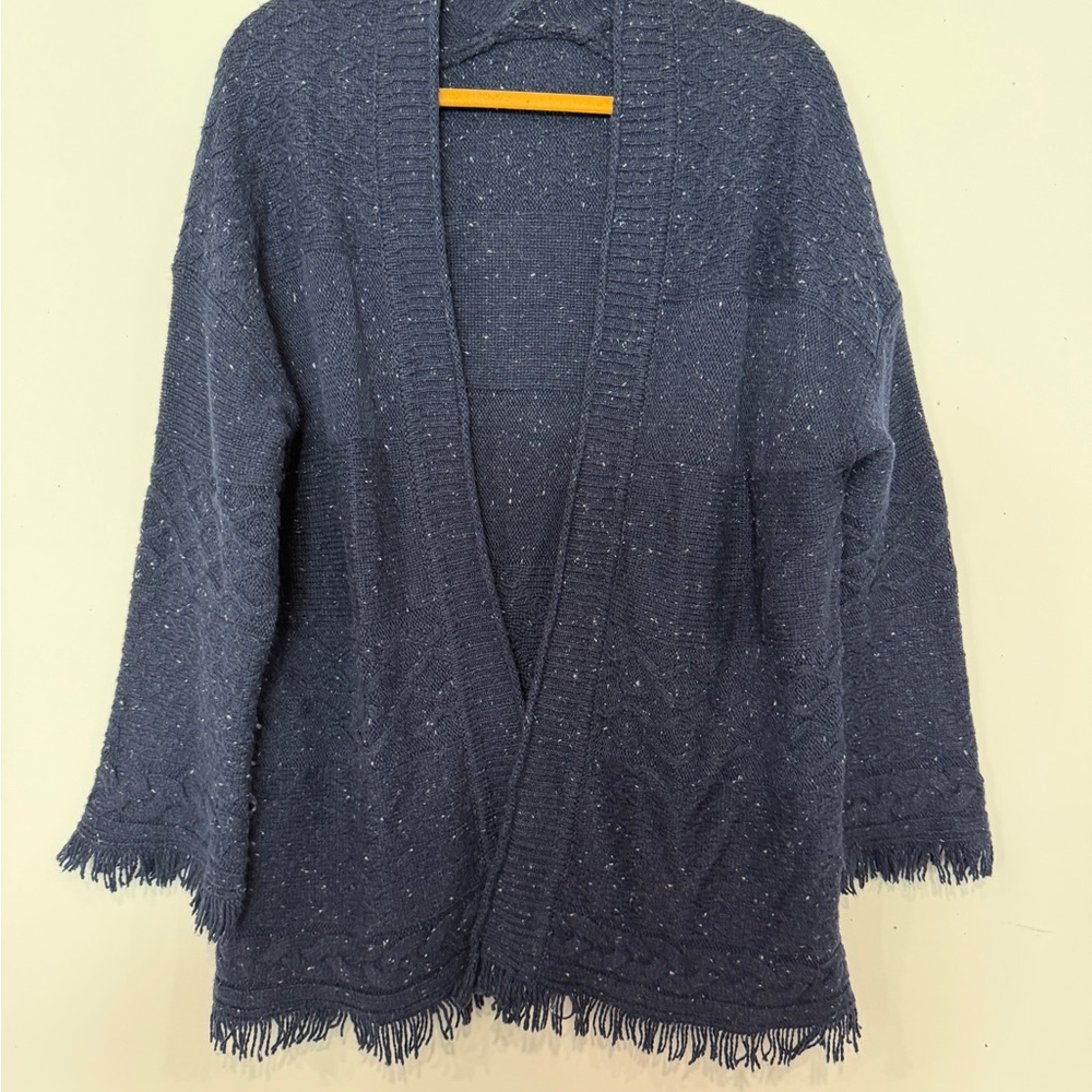 Michael Stars Dark Blue Fringe Cardigan
